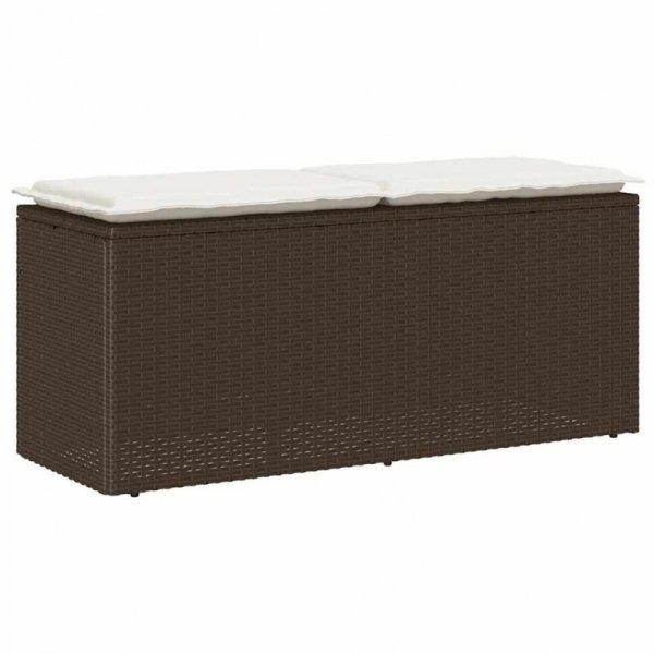 Ławka ogrodowa z poduszką Brązowa 110x40x44 cm Polirattan
