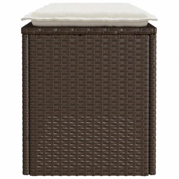 Ławka ogrodowa z poduszką Brązowa 110x40x44 cm Polirattan