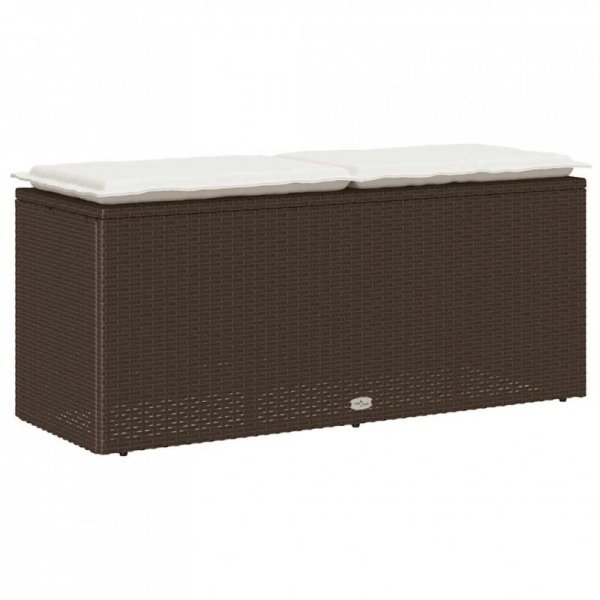 Ławka ogrodowa z poduszką Brązowa 110x40x44 cm Polirattan