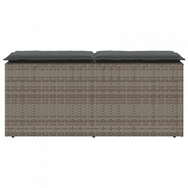 Ławka ogrodowa z poduszką Szara 110x40x44 cm Polirattan