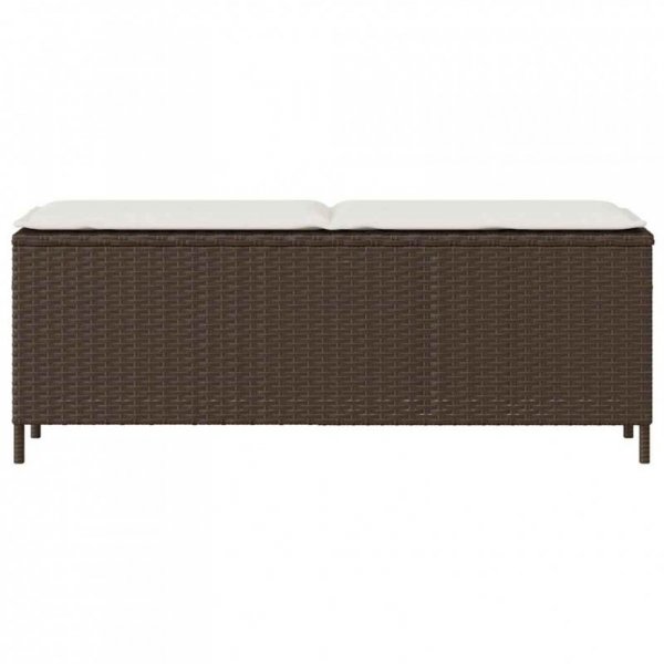 Ławka ogrodowa z poduszką Brązowa 110x30x40,5 cm Polirattan