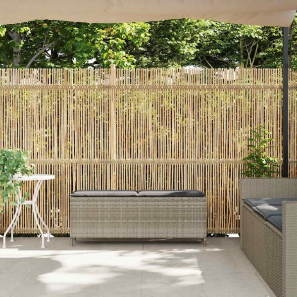 Ławka ogrodowa z poduszką Jasnoszara 110x30x40,5 cm Polirattan