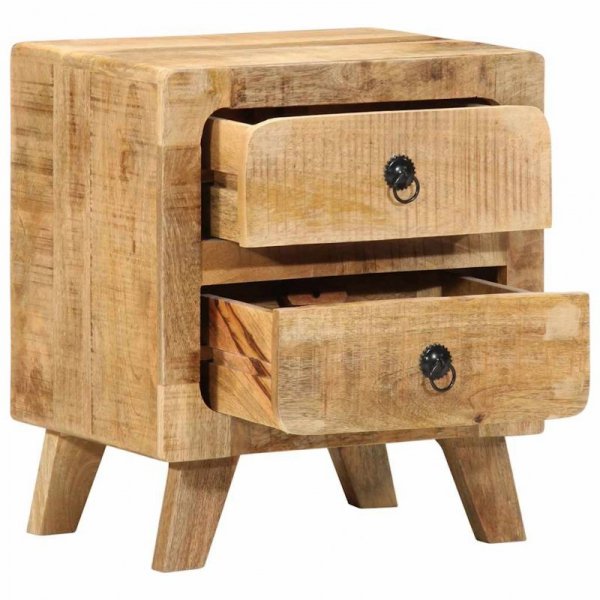 Szafka nocna 2 szt. 40x32x46 cm Drewno lite surowe mango