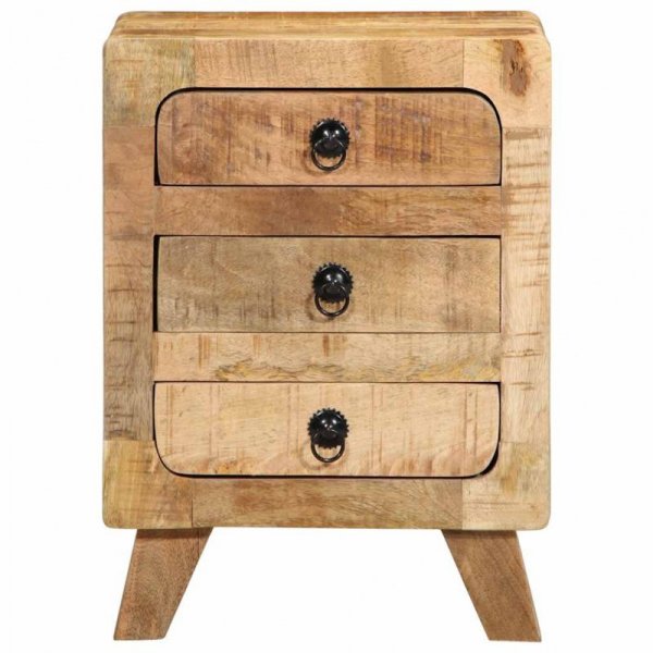 Szafka nocna 2 szt. 37x32x50 cm Drewno lite surowe mango