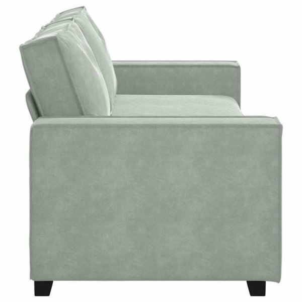 Sofa 3-osobowa, jasnoszara, 180 cm, tapicerowana aksamitem
