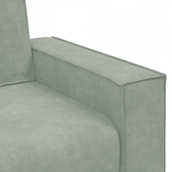 Sofa 3-osobowa, jasnoszara, 180 cm, tapicerowana aksamitem