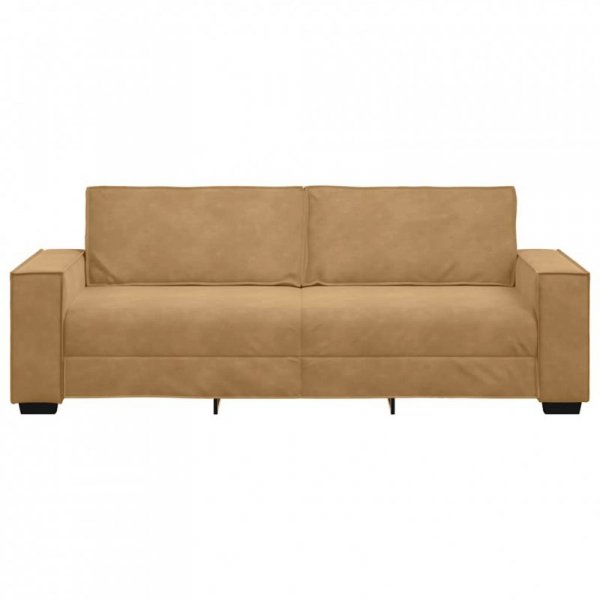 Sofa 3-osobowa, brązowa, 180 cm, tapicerowana aksamitem