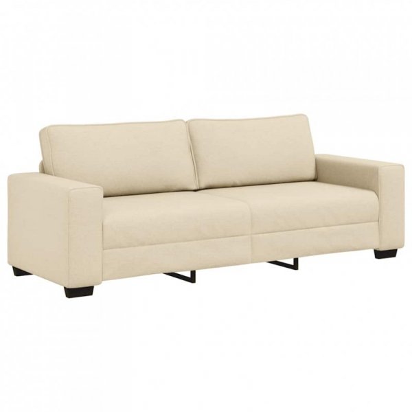 Sofa 3-osobowa, kremowa, 180 cm, tkaniną