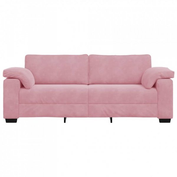 Sofa 3-osobowa, różowa, 178 cm, aksamit