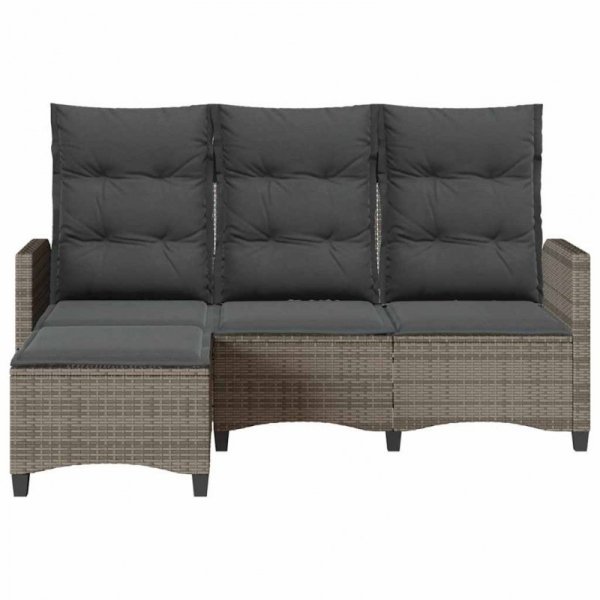 Rozkładana Sofa Ogrodowa z Poduszkami L-kształtna Szara
