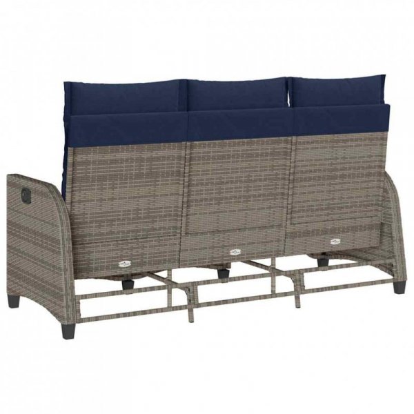 Rozkładana Sofa Ogrodowa z Poduszkami L-kształtna Szara