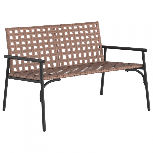 ławka ogrodowa  czarna 113x79x75 cm z polirattanu