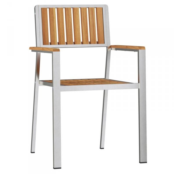 Krzesła ogrodowe stackable  2 szt. z litego drewna tekowego i metalu