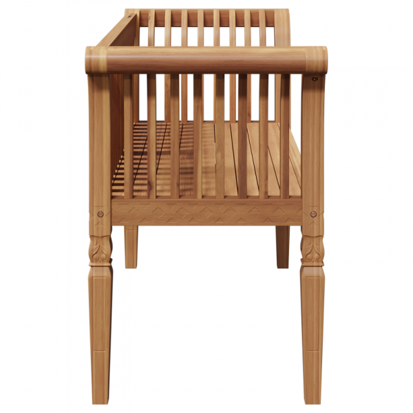 Ławka Ogrodowa 127.5x52x80 cm Z Litego Drewna Tekowego