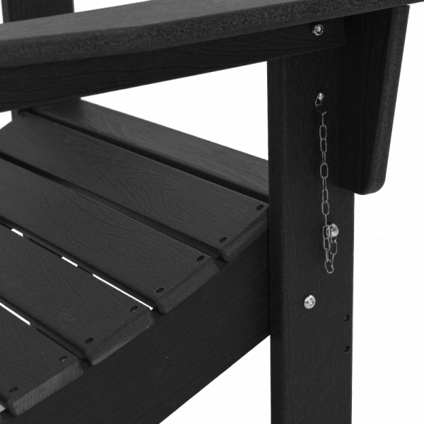 Krzesło Adirondack  Czarne 74.5x80.5x90 cm HDPE