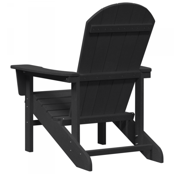 Krzesło Adirondack  Czarne 74x82x91 cm HDPE