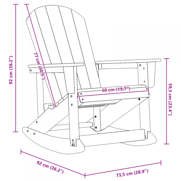 Fotel bujany Adirondack Biały 73.5x92x90 cm HDPE