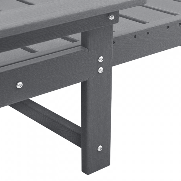 Leżak Słoneczny Jasnoszary 53x162x98.5 cm HDPE