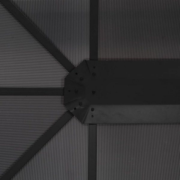 Altana ogrodowa z zasłonami, aluminiowa, 4 x 3 x 2,6 m, czarna
