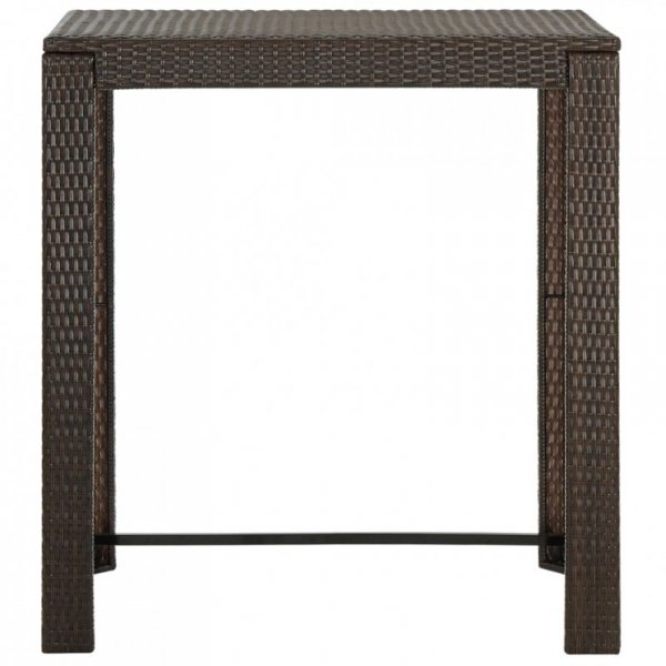 Ogrodowy stolik barowy, brązowy, 100x60,5x110,5 cm, polirattan