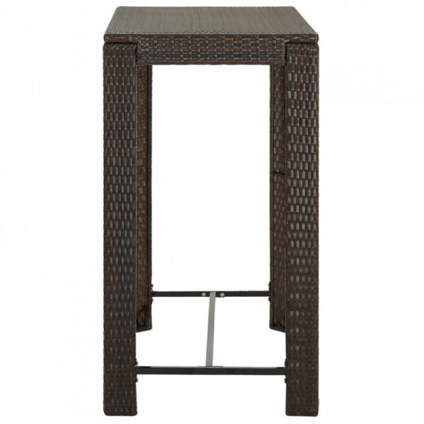 Ogrodowy stolik barowy, brązowy, 100x60,5x110,5 cm, polirattan
