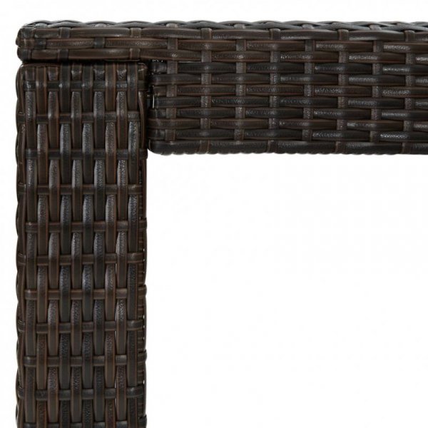 Ogrodowy stolik barowy, brązowy, 100x60,5x110,5 cm, polirattan