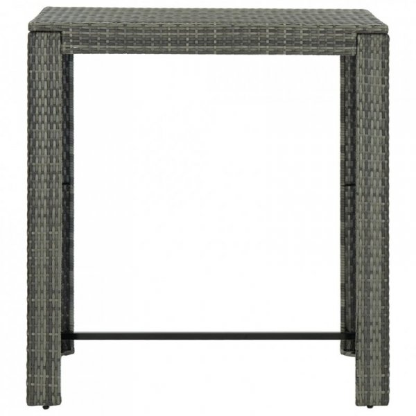 Ogrodowy stolik barowy, szary, 100x60,5x110,5 cm, polirattan