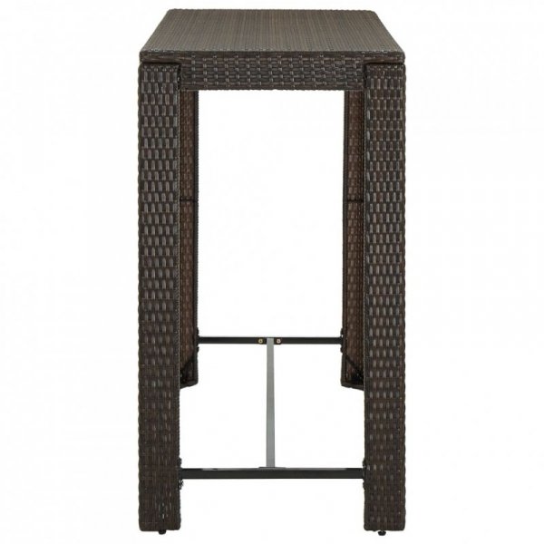 Ogrodowy stolik barowy, brązowy, 140,5x60,5x110,5 cm, rattan PE