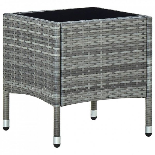 Stolik ogrodowy, szary, 40 x 40 x 45 cm, rattan PE