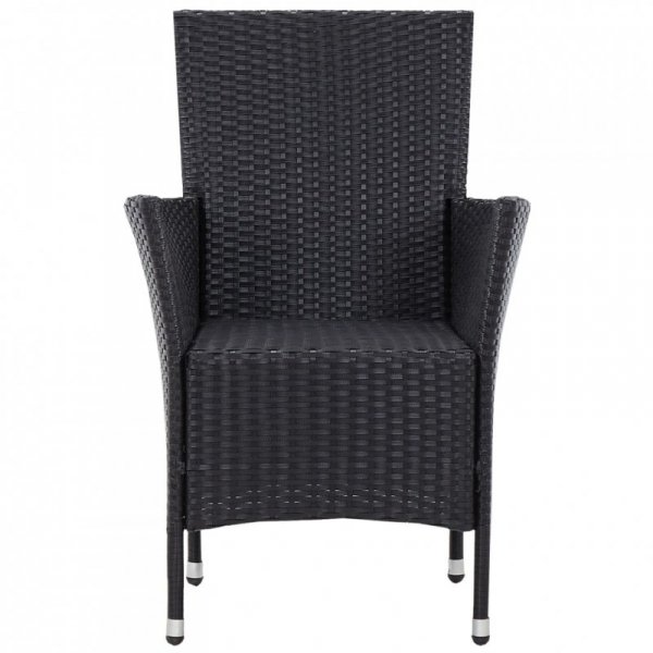 5-cz. zestaw mebli ogrodowych, rattan PE, czarny