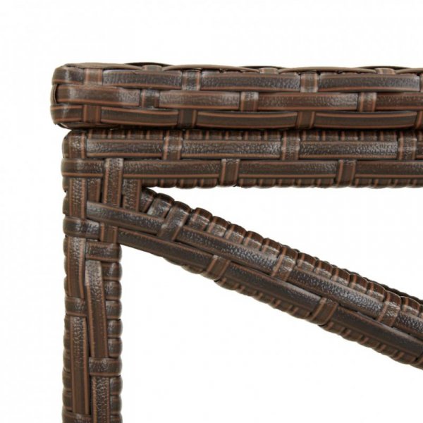 Ławka ogrodowa, 80 cm, polirattanowa, brązowa
