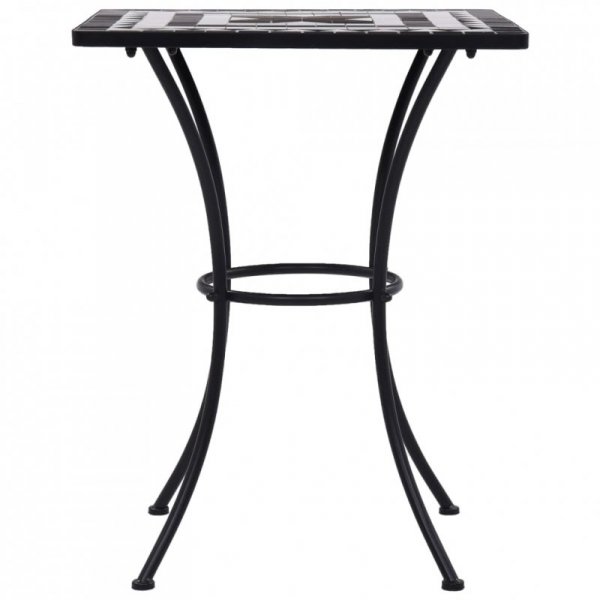 Mozaikowy stolik bistro, czarno-biały, 60 cm, ceramiczny