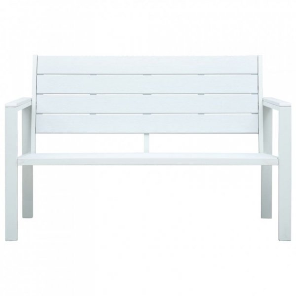 Ławka ogrodowa, 120 cm, biała, HDPE o wyglądzie drewna