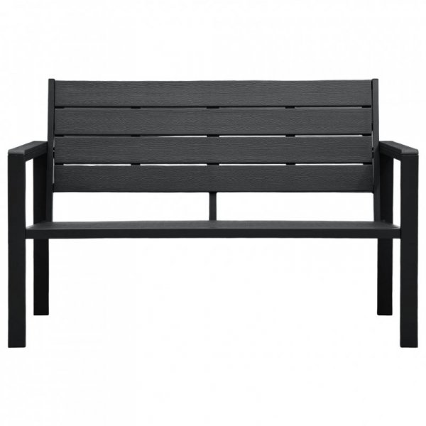 Ławka ogrodowa, 120 cm, czarna, HDPE o wyglądzie drewna