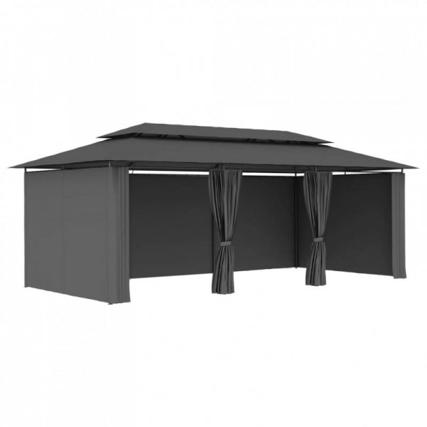 Altana z zasłonami, 600x298x270 cm, antracytowa