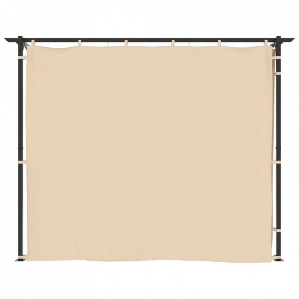 Altana ogrodowa z zasłonami, 3 x 3 m, kremowa, stal