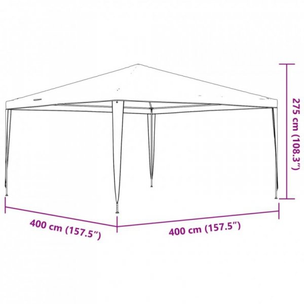 Namiot imprezowy, 4x4 m, zielony, 90 g/m²