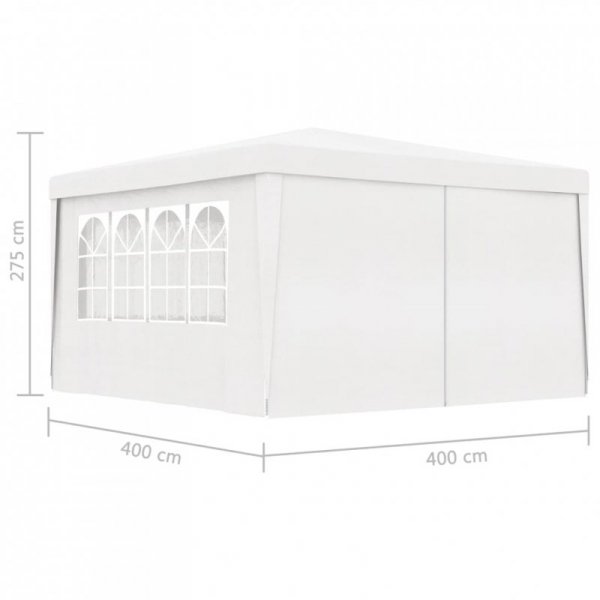 Namiot imprezowy ze ściankami, 4x4 m, biały, 90 g/m²