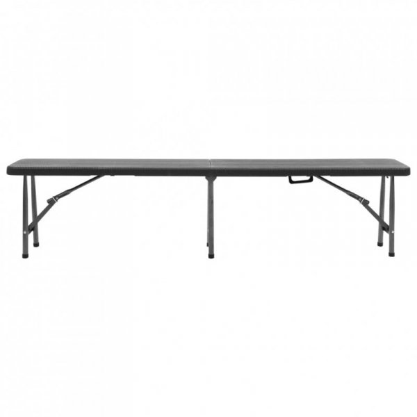 Składane ławki ogrodowe, 2 szt., 180 cm, HDPE, czarne