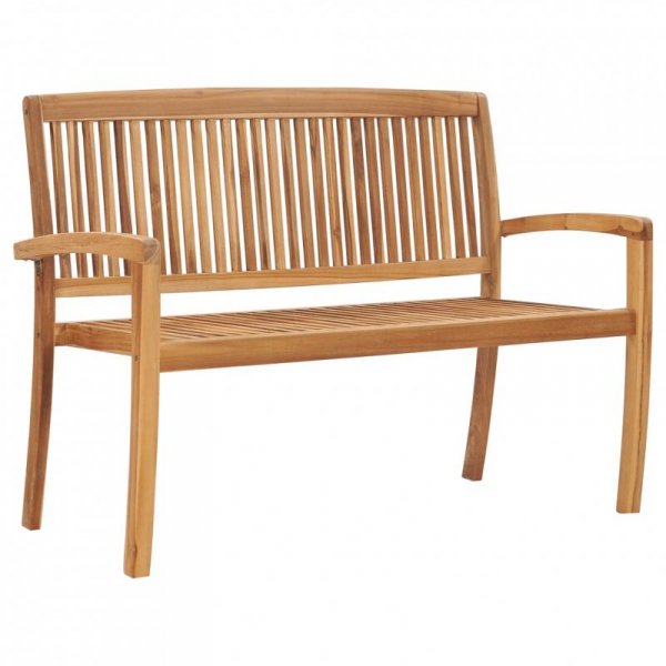2-osobowa ławka ogrodowa, 128,5 cm, lite drewno tekowe