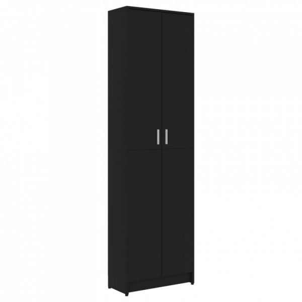 Szafa do przedpokoju czarna 55x25x189cm materiał drewnopochodny