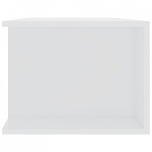 Szafka TV z lampkami LED, wysoki połysk, biała, 135x39x30 cm