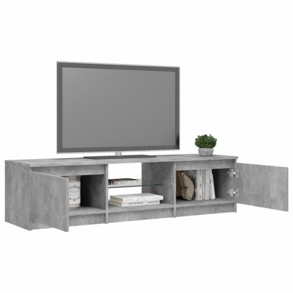 Szafka pod TV z LED, szarość betonu, 140x40x35,5 cm