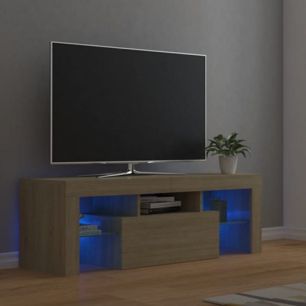 Szafka pod TV z oświetleniem LED, dąb sonoma, 120x35x40 cm