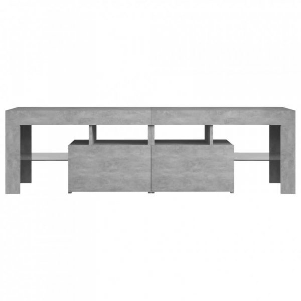 Szafka pod TV z oświetleniem LED, szarość betonu 140x36,5x40 cm