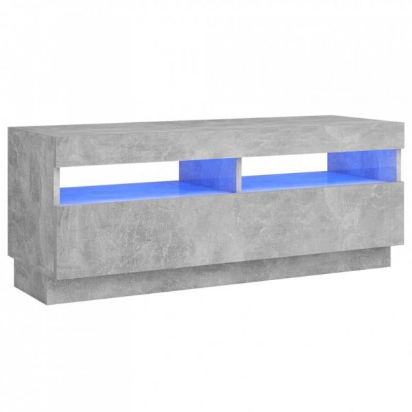Szafka pod TV z oświetleniem LED, szarość betonu, 100x35x40 cm