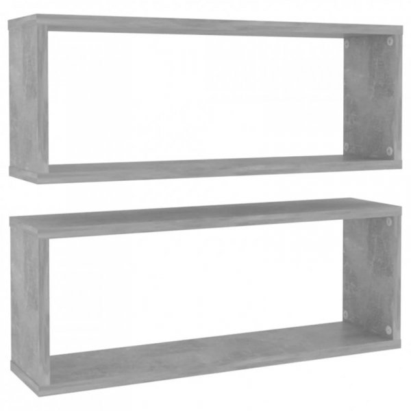 Półki ścienne kostki 2 szt., szarość betonu, 60x15x23 cm