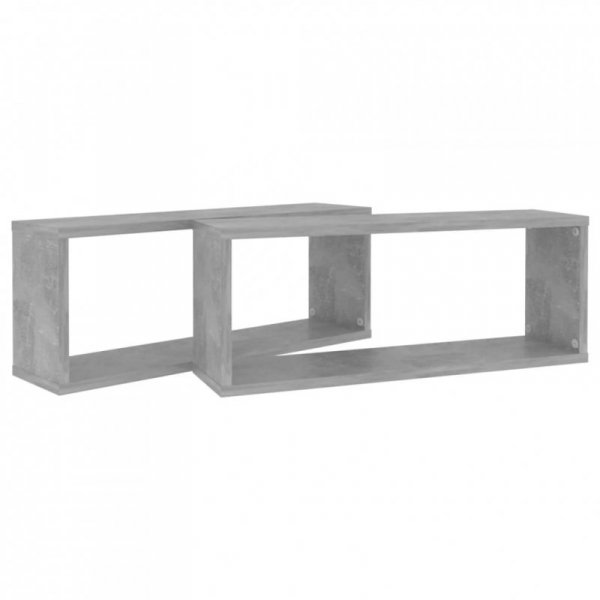 Półki ścienne kostki 2 szt., szarość betonu, 60x15x23 cm