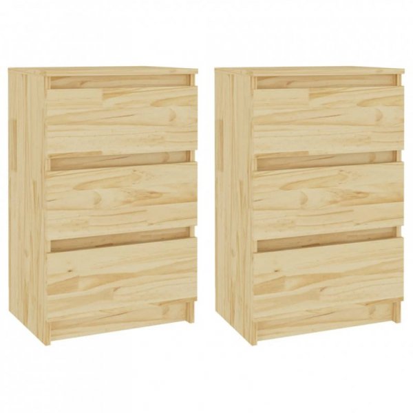 Szafki nocne, 2 szt., 40x29,5x64 cm, lite drewno sosnowe