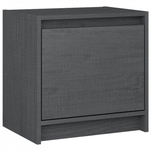 Szafki nocne, 2 szt., szare, 40x30,5x40 cm, lite drewno sosnowe